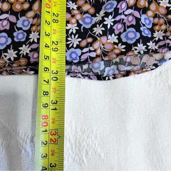 Miss Selfridge Mini Dress Women's Size 8 Ditsy Floral Long Sleeve Black Brown - Picture 12 of 12